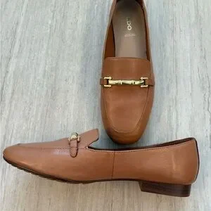 Aldo Brown Loafers with Gold Accent Aldo | Shoes | Aldo Brown Leather Loafers With Gold Accent  main image 2